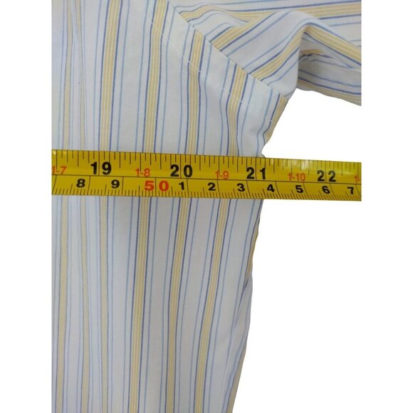 Club Room Men's Cotton Shirt, White and Yellow Striped, Button Down, Size L. - Picture 5 of 7